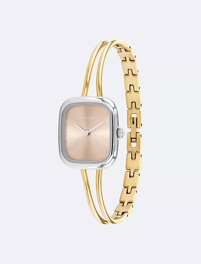 Relógio com pulseira tipo bangle e mostrador escovado Relógio com pulseira tipo bangle e mostrador escovado