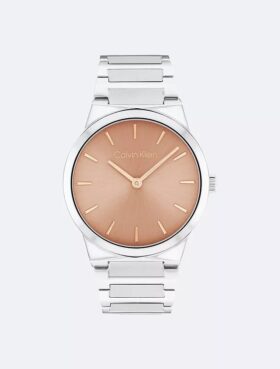 Relógio de 32 mm com bracelete de elos integrados minimalista