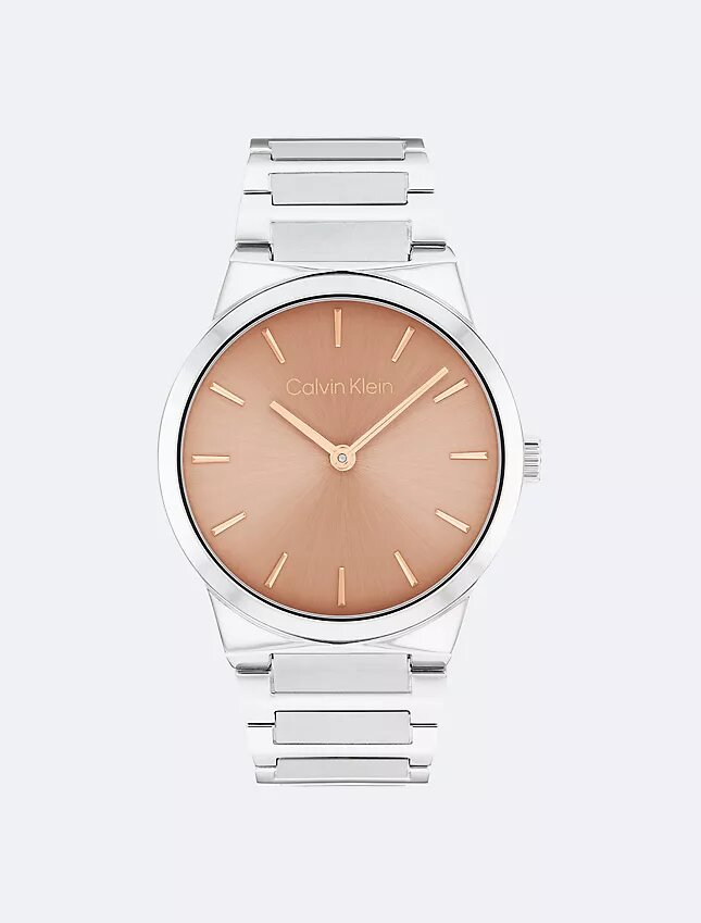 Relógio de 32 mm com bracelete de elos integrados minimalista Relógio de 32 mm com bracelete de elos integrados minimalista
