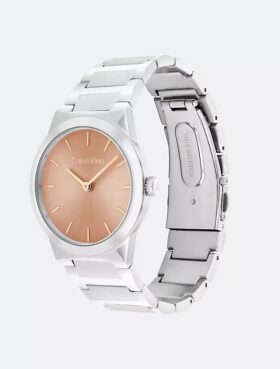 Relógio de 32 mm com bracelete de elos integrados minimalista