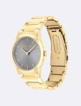 Relógio de 32 mm com bracelete de elos integrados minimalista