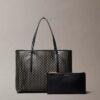 Saco de compras pequeno com logótipo em todo o tecido e bolsa Saco de compras pequeno com logótipo em todo o tecido e bolsa