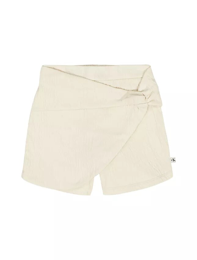 Saia-calções com efeito envolvente texturado para meninas Saia-calções com efeito envolvente texturado para meninas