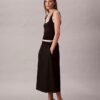 Saia midi de nylon com elástico