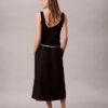 Saia midi de nylon com elástico