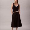 Saia midi de nylon com elástico