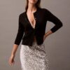 Saia midi em cetim amassado estampado Saia midi em cetim amassado estampado