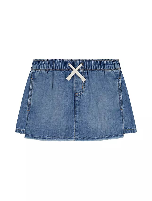 Saias-calças de Denim com cordão para meninas Saias-calças de Denim com cordão para meninas