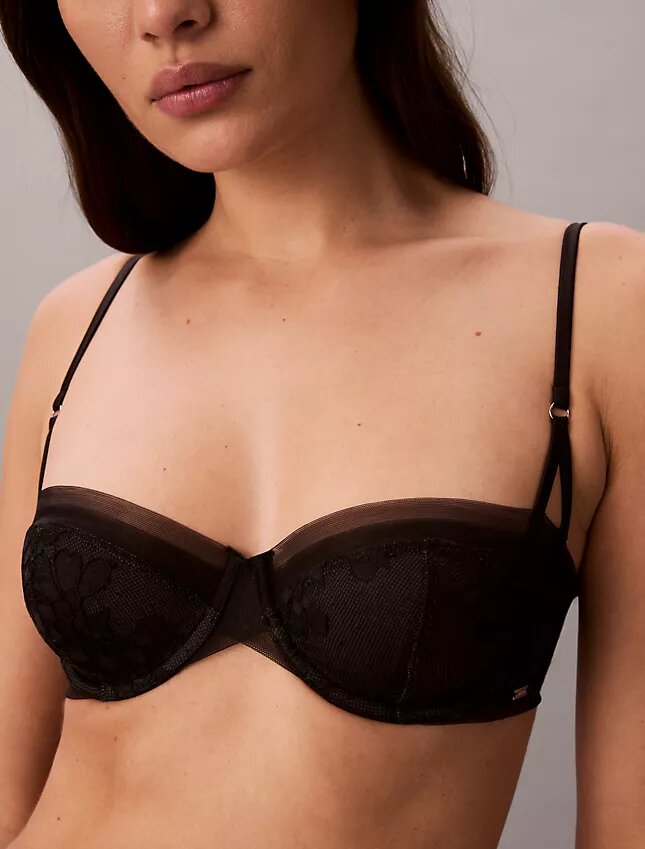 Soutien Balconette CK Black Bridal com forro leve Soutien Balconette CK Black Bridal com forro leve
