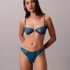 Soutien balconette Unlined em renda geométrica preta CK Black