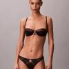 Soutien balconette Unlined em renda geométrica preta CK Black Soutien balconette Unlined em renda geométrica preta CK Black