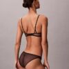 Soutien balconette Unlined em renda geométrica preta CK Black Soutien balconette Unlined em renda geométrica preta CK Black