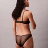 Soutien balconette Unlined em renda geométrica preta CK Black Soutien balconette Unlined em renda geométrica preta CK Black