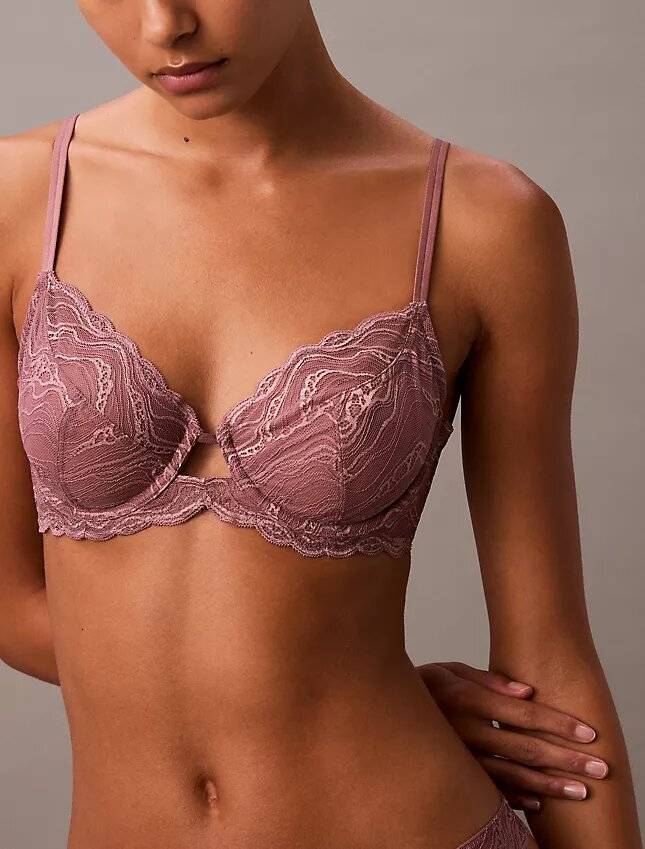 Sutiã de cobertura total unlined em renda elástica sensual Sutiã de cobertura total unlined em renda elástica sensual