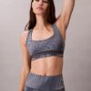Sutiã desportivo de impacto médio com costas em Y e estampado desportivo moderno Sutiã desportivo de impacto médio com costas em Y e estampado desportivo moderno
