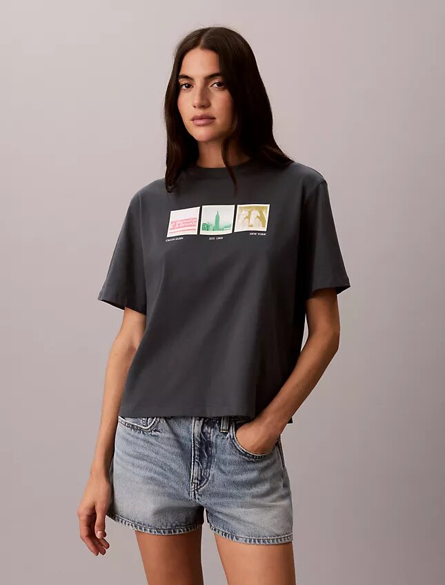 T-shirt Boxy com Estampado Fotográfico de Nova Iorque T-shirt Boxy com Estampado Fotográfico de Nova Iorque