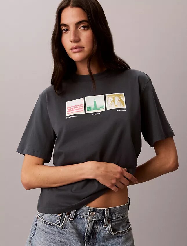 T-shirt Boxy com Estampado Fotográfico de Nova Iorque T-shirt Boxy com Estampado Fotográfico de Nova Iorque