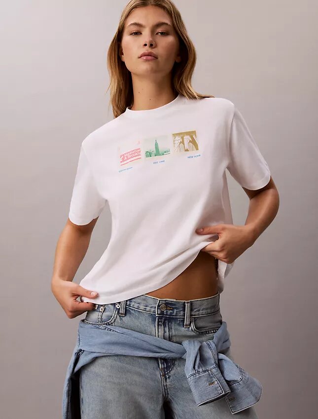 T-shirt Boxy com Estampado Fotográfico de Nova Iorque T-shirt Boxy com Estampado Fotográfico de Nova Iorque