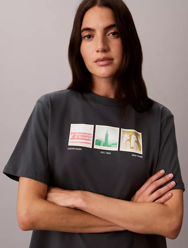 T-shirt Boxy com Estampado Fotográfico de Nova Iorque T-shirt Boxy com Estampado Fotográfico de Nova Iorque