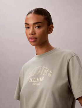 T-shirt Boxy com logótipo em arco