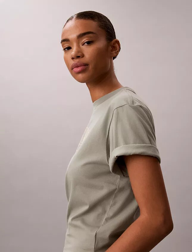 T-shirt Boxy com logótipo em arco T-shirt Boxy com logótipo em arco