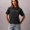 T-shirt Boxy com logótipo em script
