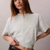 T-shirt Boxy com logótipo em tipo de letra gráfico T-shirt Boxy com logótipo em tipo de letra gráfico