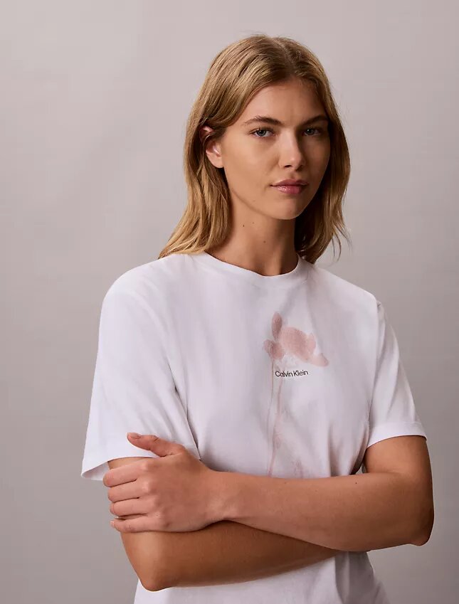 T-shirt Boxy com logótipo floral T-shirt Boxy com logótipo floral
