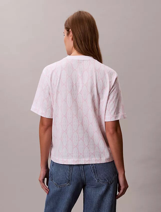 T-shirt Boxy com Monogram em toda a superfície T-shirt Boxy com Monogram em toda a superfície