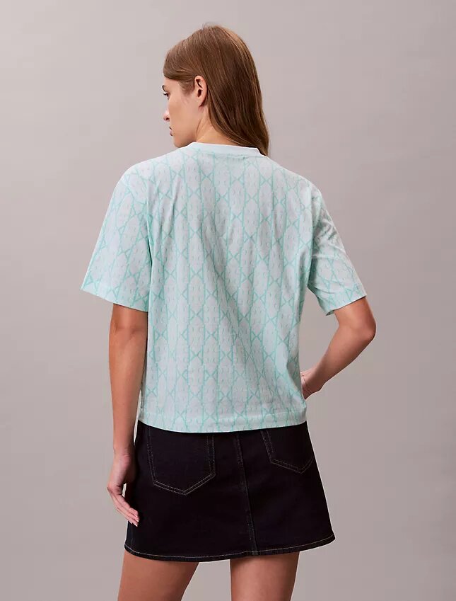 T-shirt Boxy com Monogram em toda a superfície T-shirt Boxy com Monogram em toda a superfície