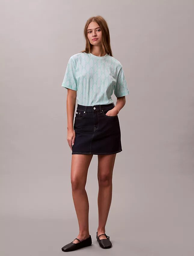 T-shirt Boxy com Monogram em toda a superfície T-shirt Boxy com Monogram em toda a superfície