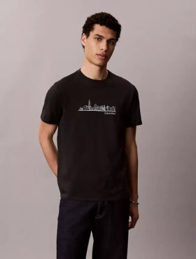 T-shirt clássica com grafismo City Skyline
