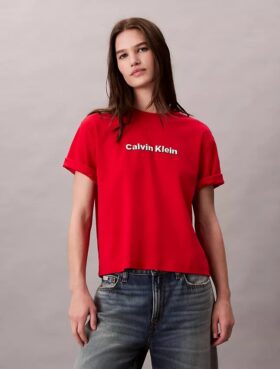 T-shirt clássica com logótipo bordado