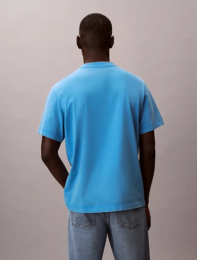 T-shirt clássica com logótipo e efeito de lavagem ácida T-shirt clássica com logótipo e efeito de lavagem ácida
