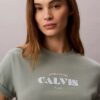 T-shirt clássica com logótipo em destaque T-shirt clássica com logótipo em destaque