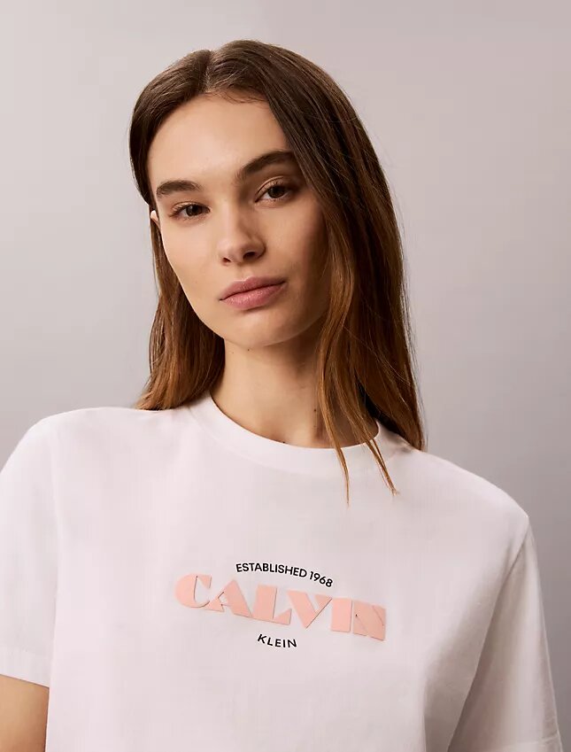 T-shirt clássica com logótipo em destaque T-shirt clássica com logótipo em destaque