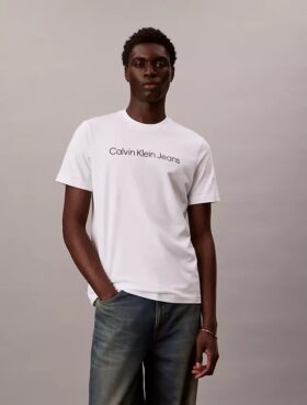 T-shirt clássica com logótipo em folha metálica