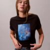T-shirt clássica com logótipo floral T-shirt clássica com logótipo floral