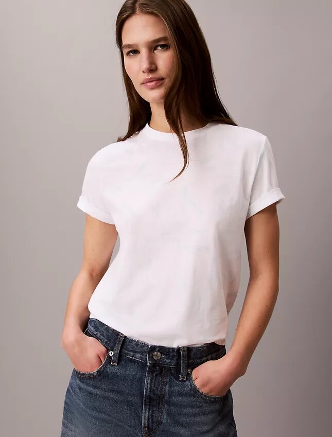 T-shirt clássica com Monogram desbotado em toda a peça T-shirt clássica com Monogram desbotado em toda a peça