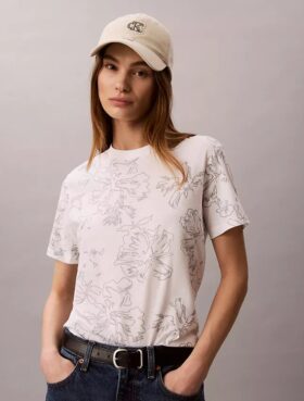 T-shirt clássica com padrão floral