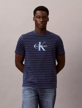 T-shirt clássica com riscas gráficas Monologo