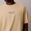 T-shirt clássica de gola redonda com logótipo estampado em cor desbotada