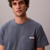 T-shirt com bolso em jersey de algodão