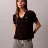 T-shirt com decote em V e Monogram