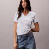 T-shirt com decote em V e Monogram