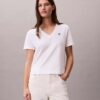 T-shirt com decote em V e Monogram