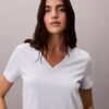 T-shirt com decote em V e Monogram