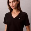 T-shirt com decote em V e Monogram