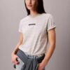 T-shirt com logótipo CK às riscas T-shirt com logótipo CK às riscas