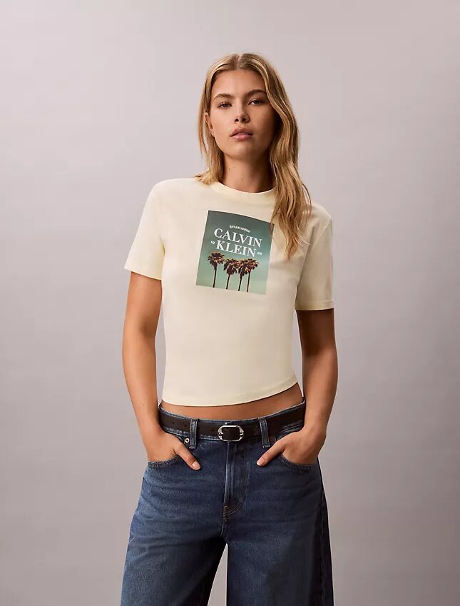 T-shirt com logótipo de palmeira T-shirt com logótipo de palmeira